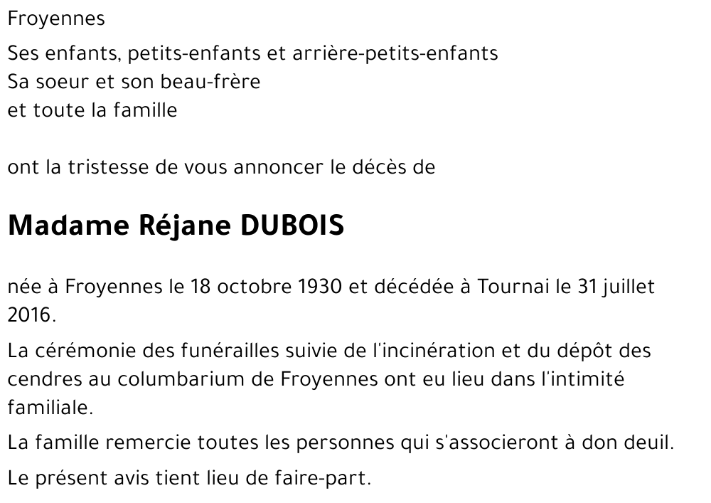Réjane DUBOIS