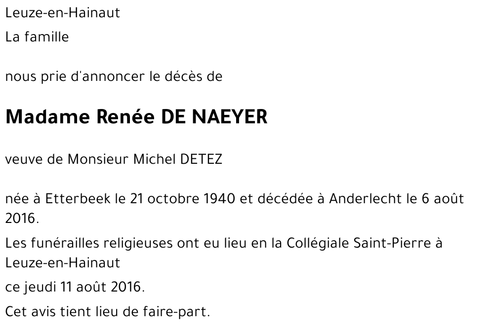 Renée DE NAEYER