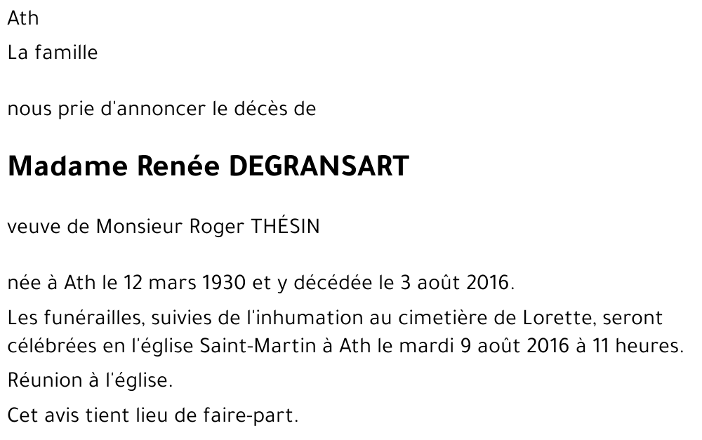 Renée DEGRANSART