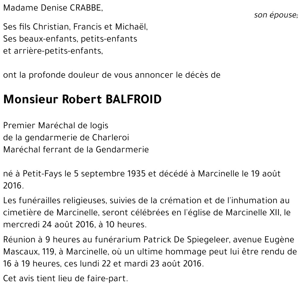 Robert BALFROID