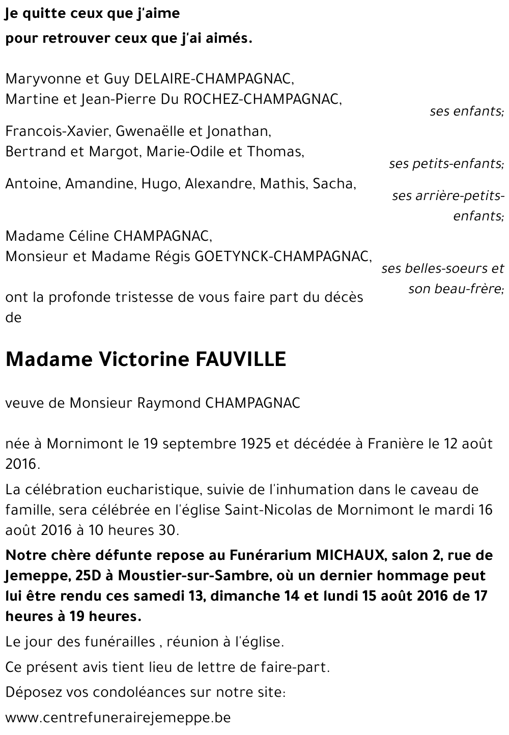 Victorine FAUVILLE