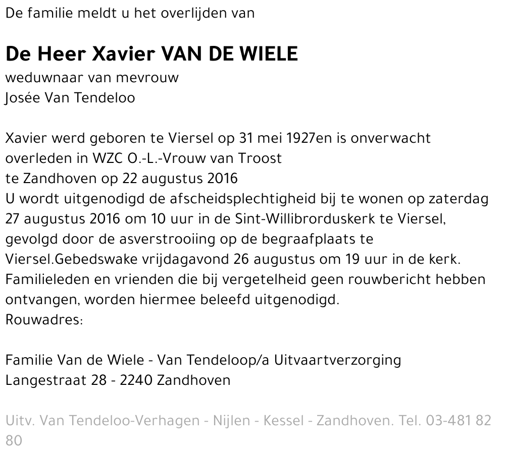 Xavier Van de Wiele