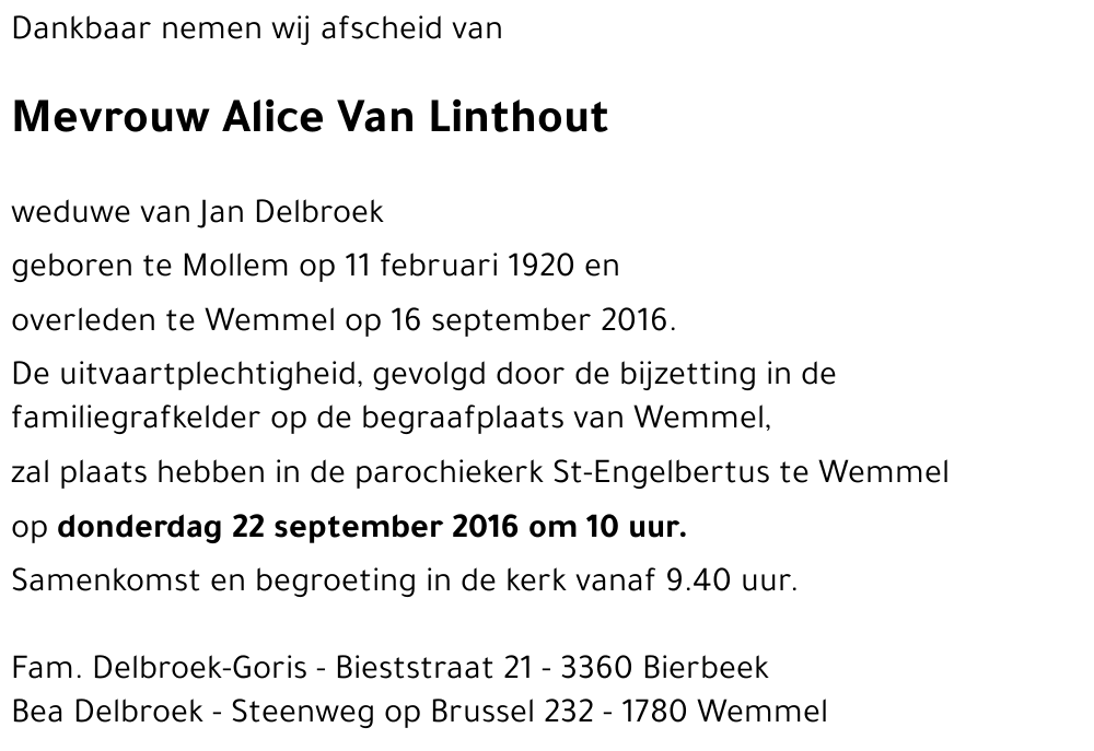 Alice Van Linthout