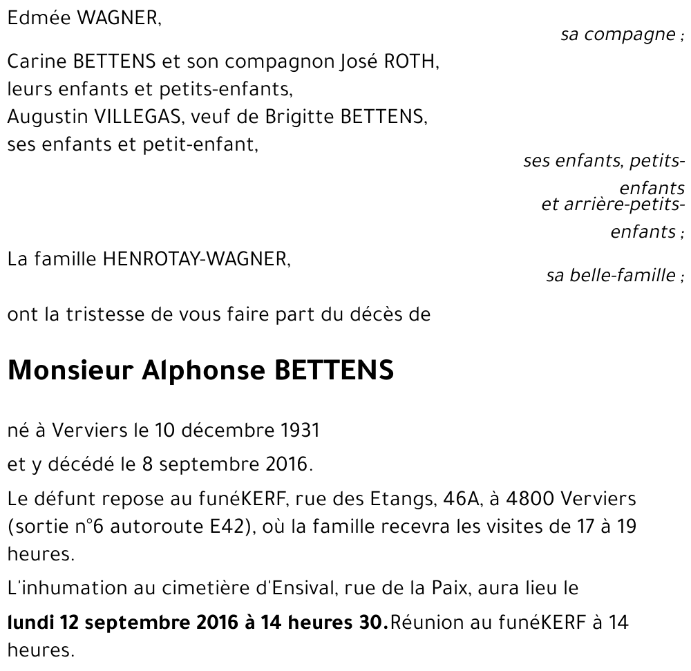 Alphonse BETTENS