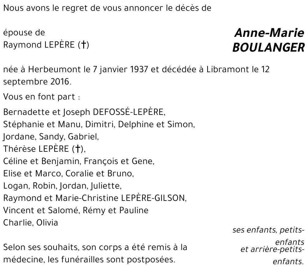 Anne-Marie BOULANGER