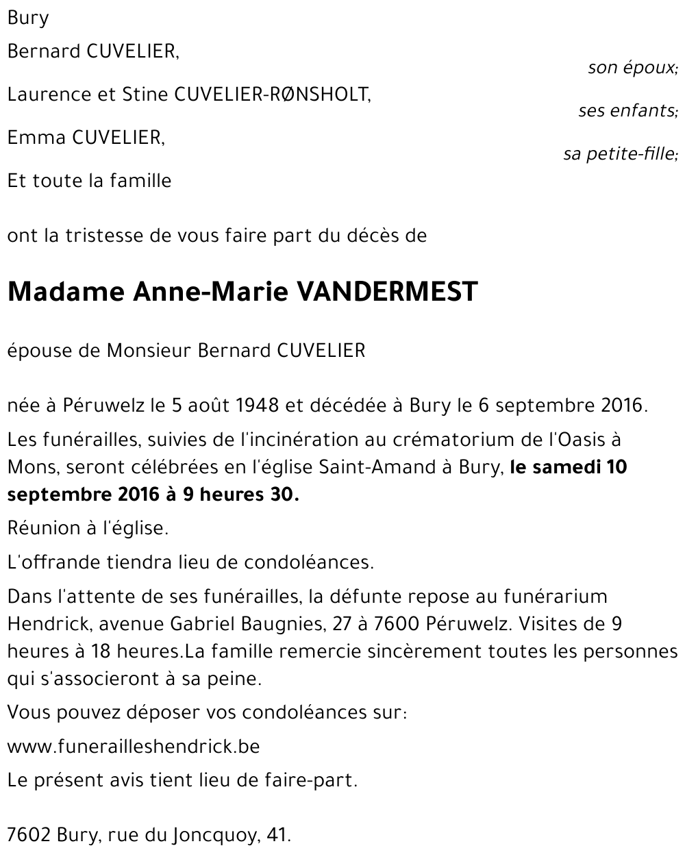 Anne-Marie VANDERMEST