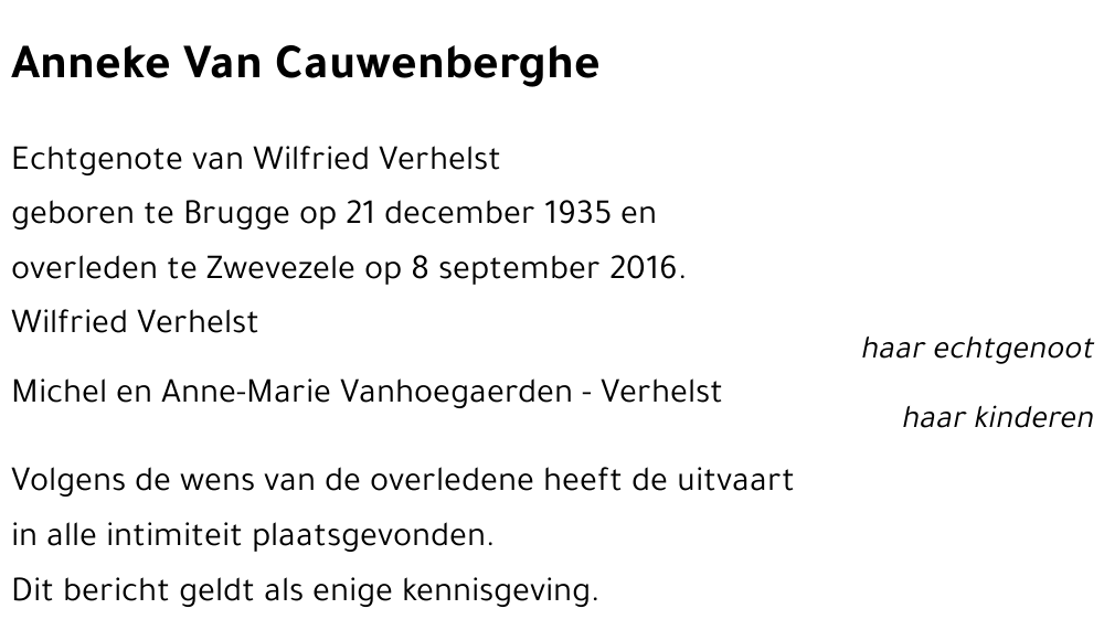 Anneke Van Cauwenberghe