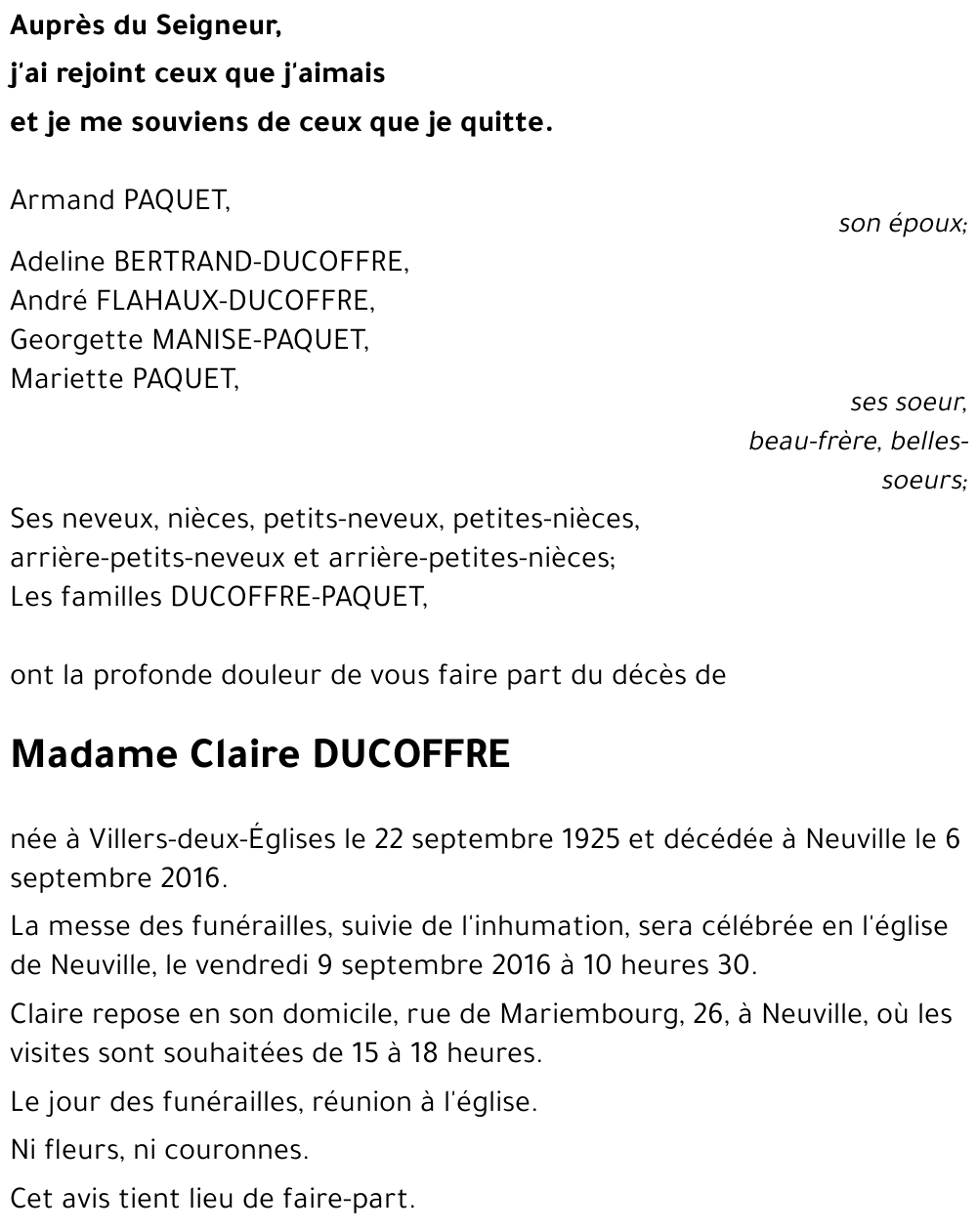 Claire DUCOFFRE