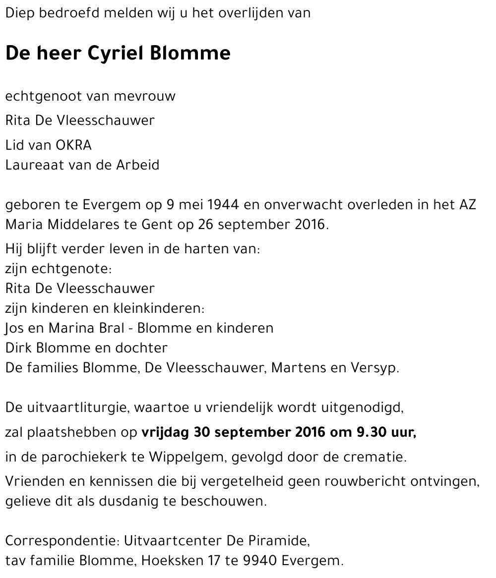 Cyriel Blomme