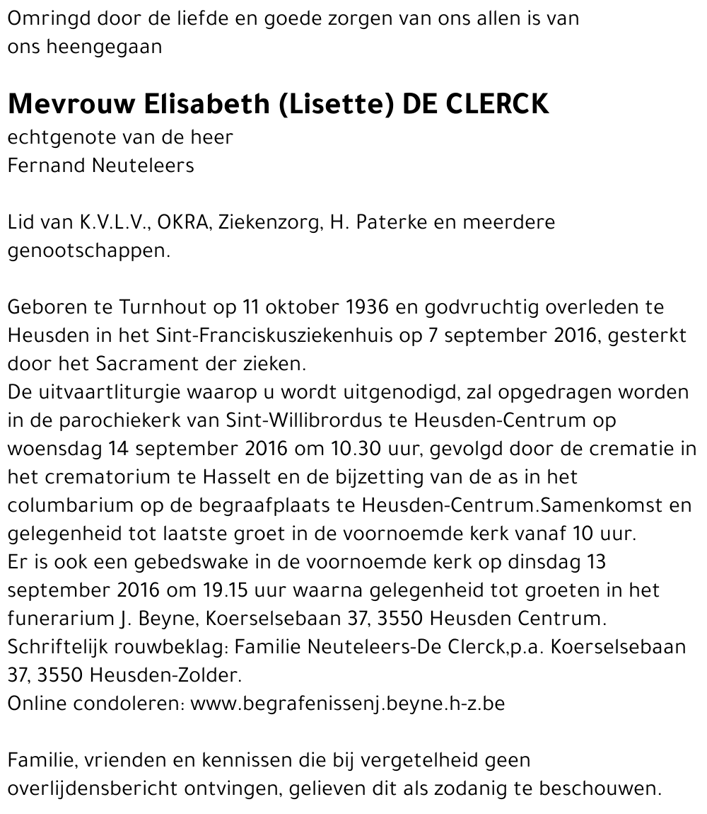 Elisabeth De Clerck