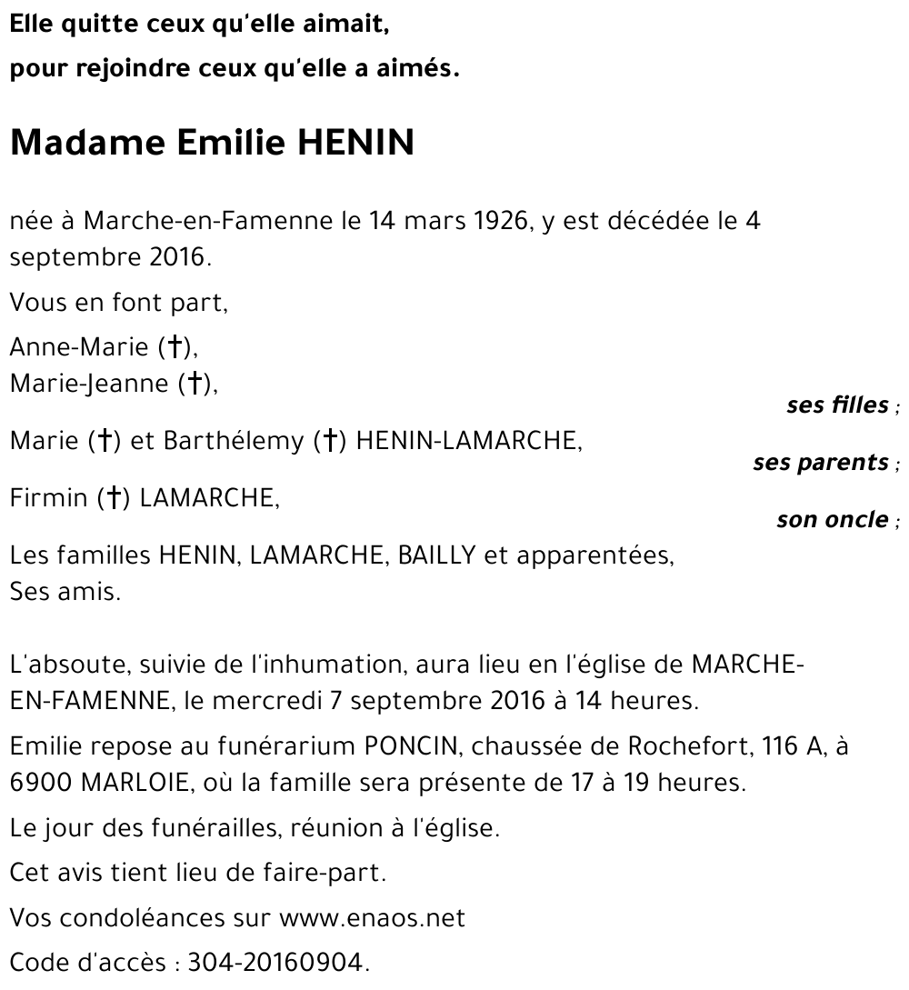 Emilie HENIN