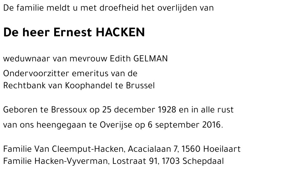 Ernest HACKEN