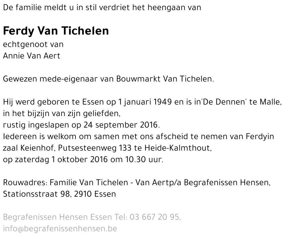 Ferdy Van Tichelen