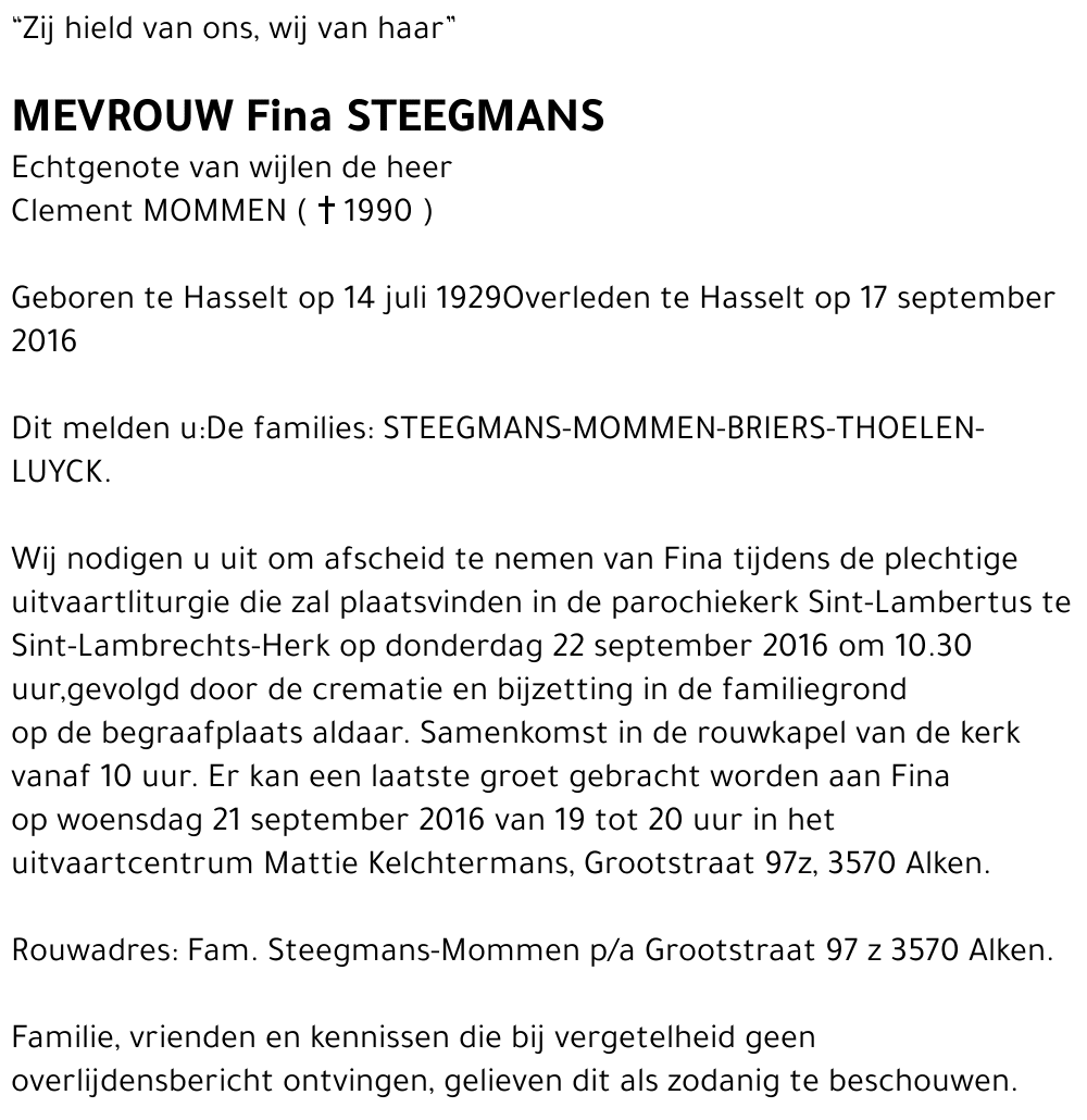 Fina STEEGMANS