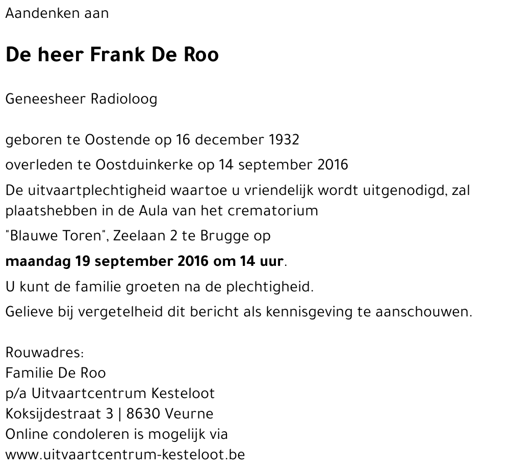 Frank De Roo