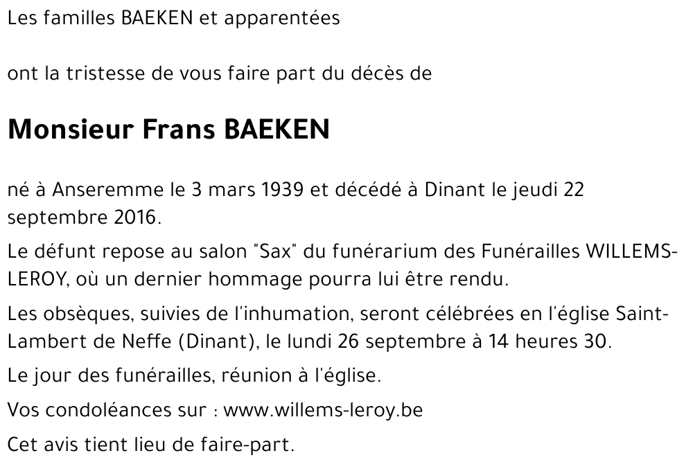 Frans BAEKEN