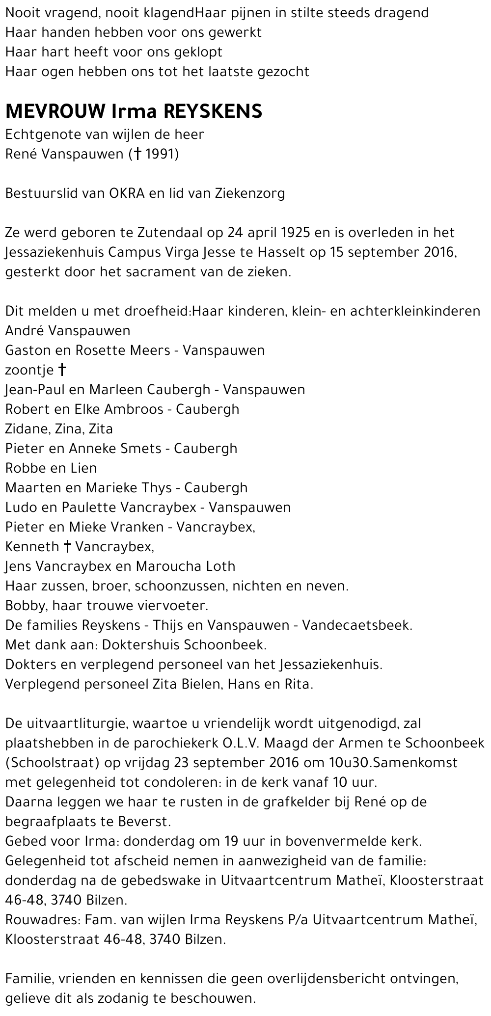 Irma REYSKENS