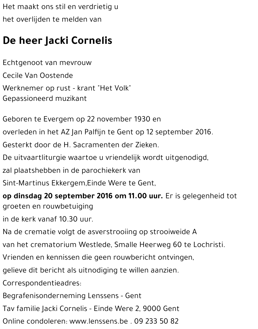 Jacki CORNELIS
