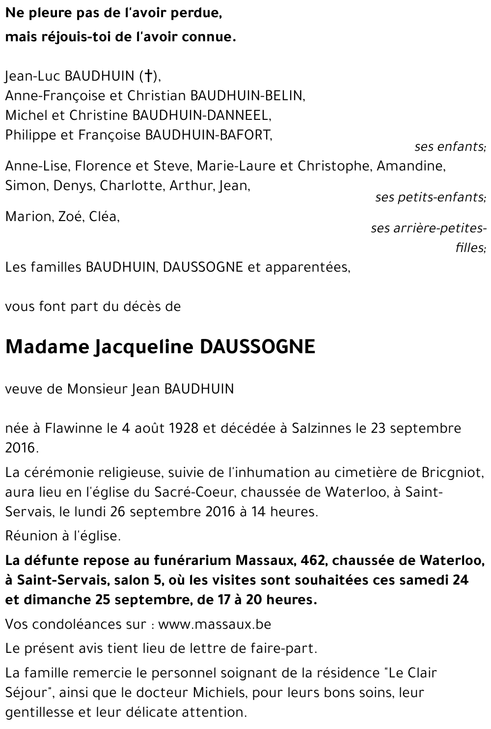 Jacqueline DAUSSOGNE