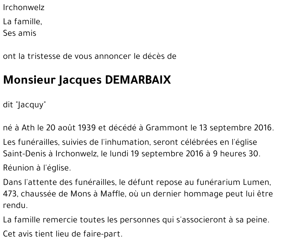 Jacques DEMARBAIX