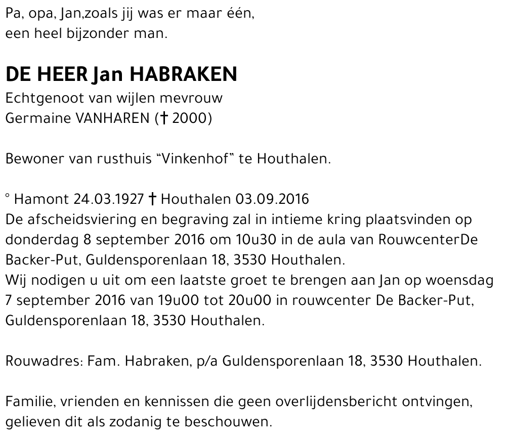 Jan HABRAKEN
