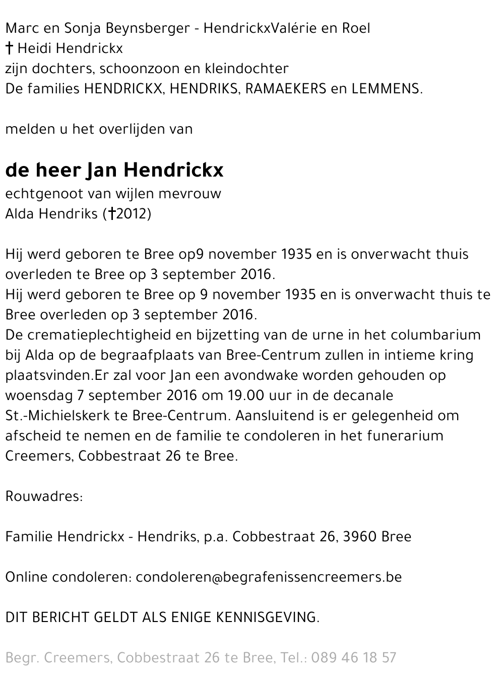 Jan Hendrickx