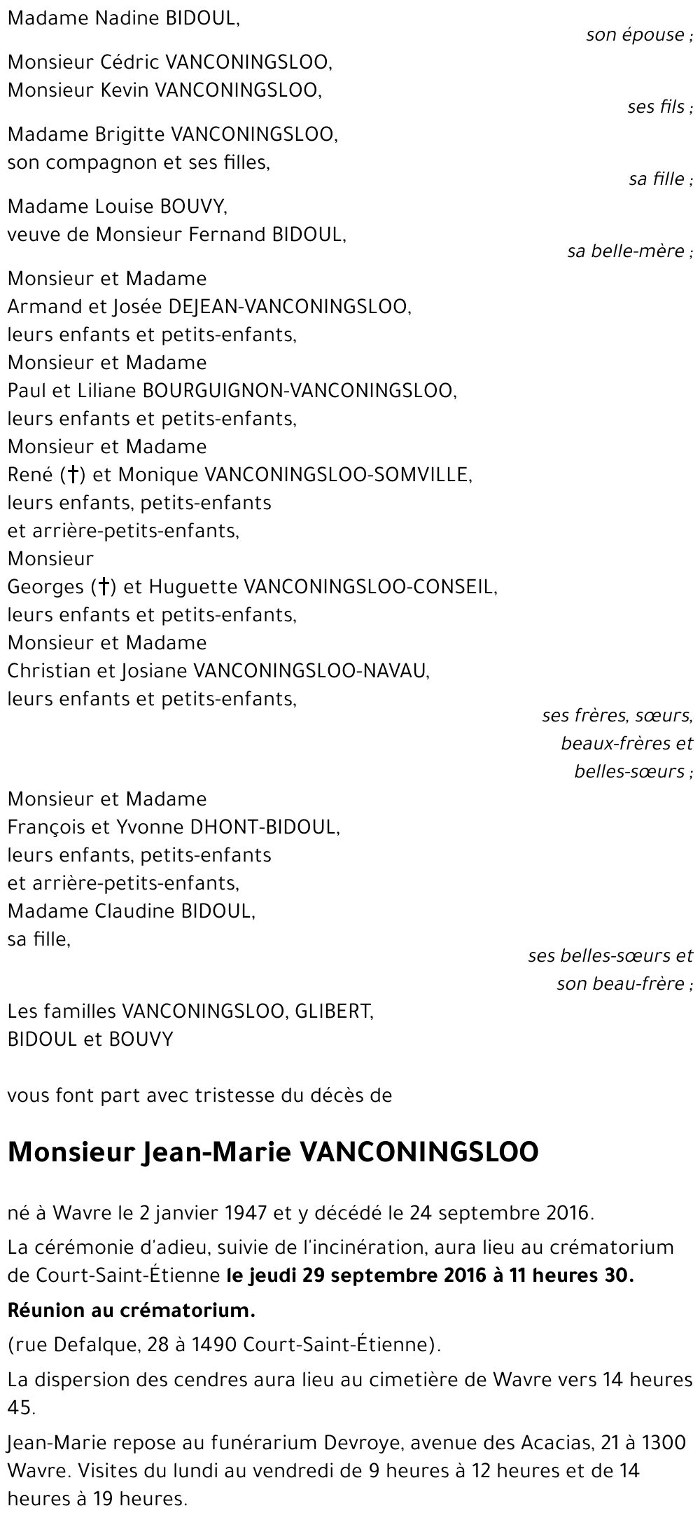 Jean-Marie VANCONINGSLOO