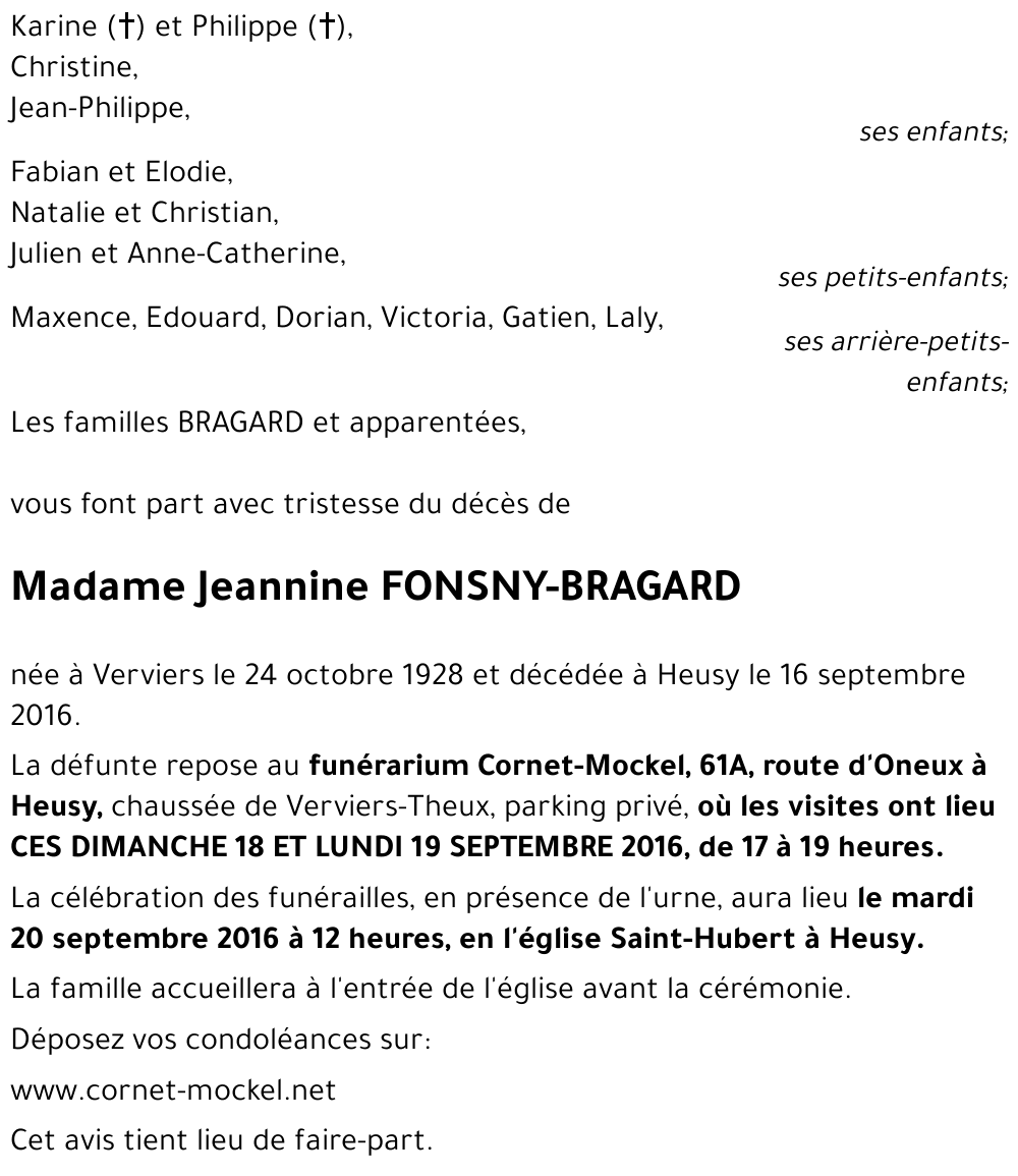 Jeannine BRAGARD