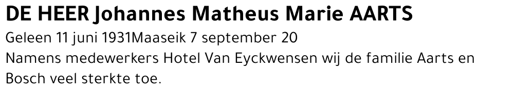 Johannes Matheus Marie Aarts