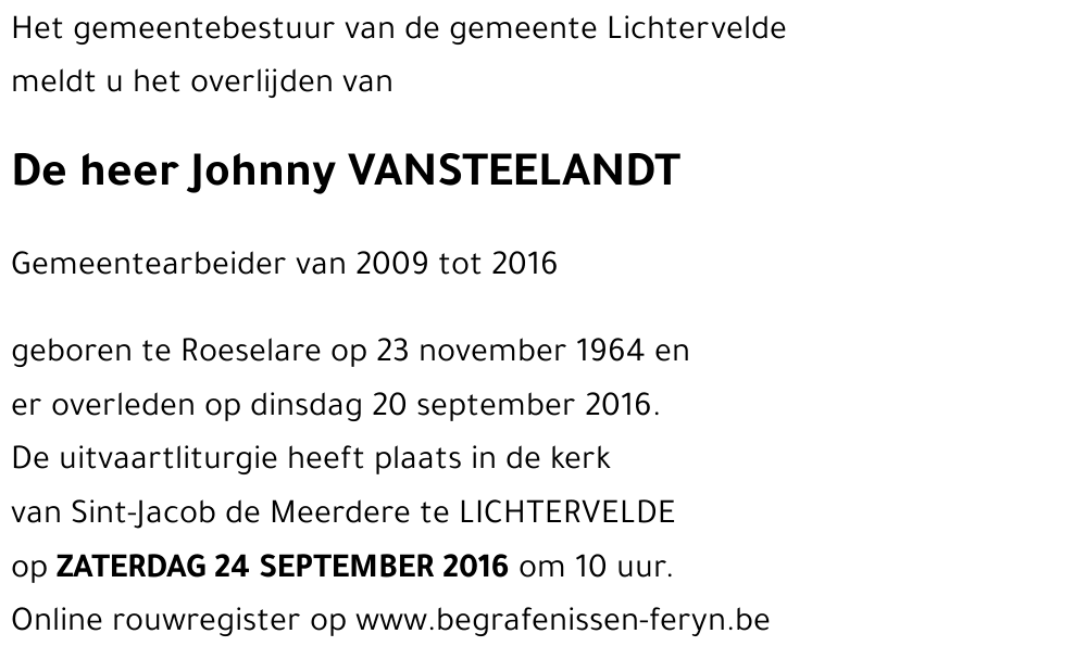 Johnny VANSTEELANDT