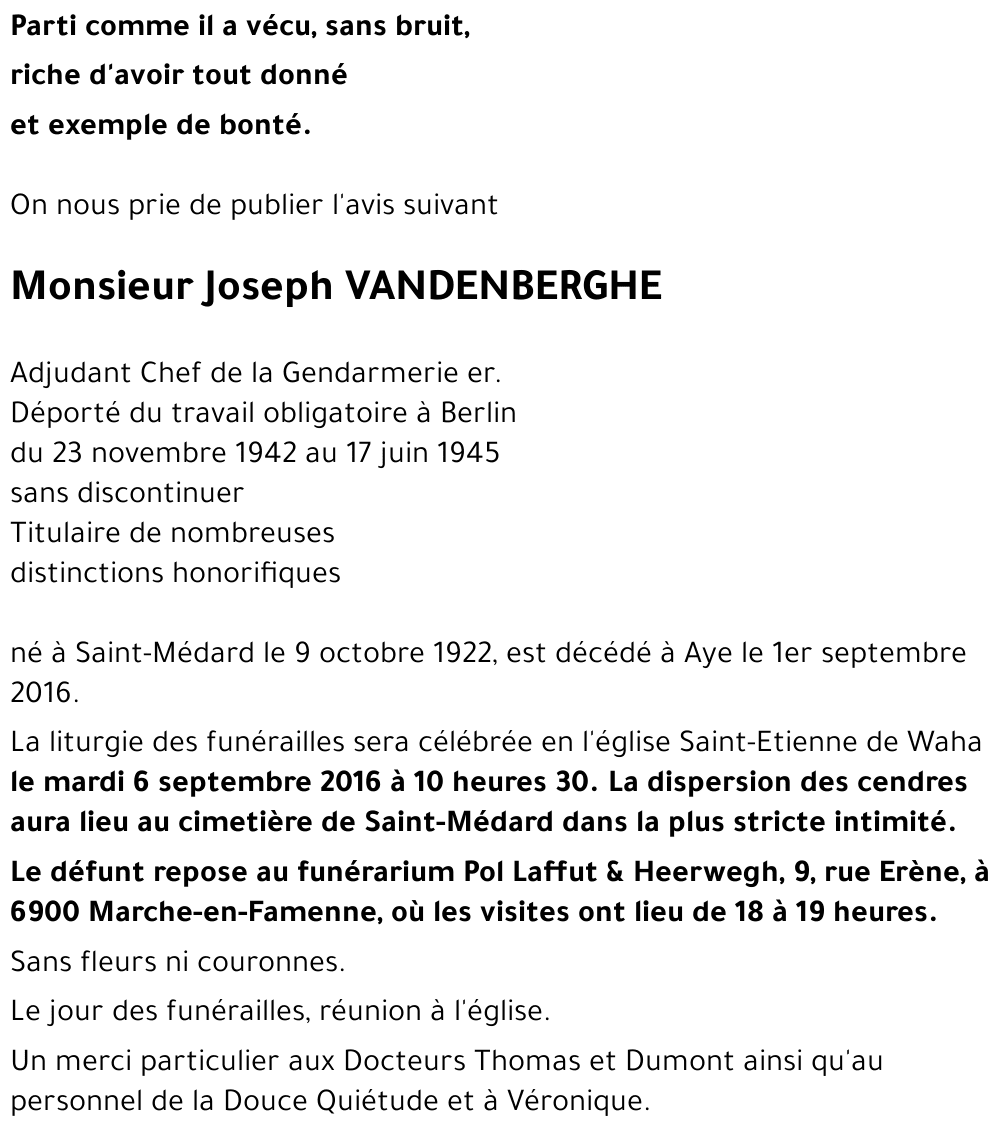 Joseph VANDENBERGHE