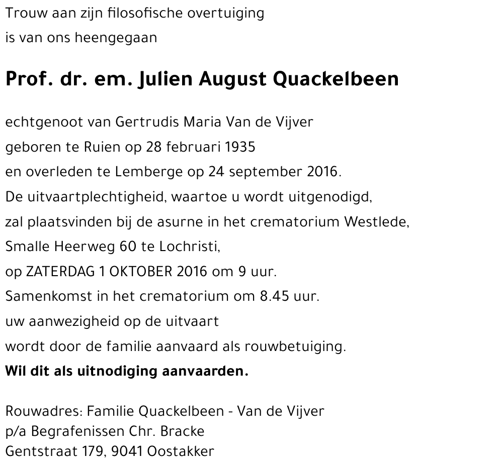 Julien August Quackelbeen