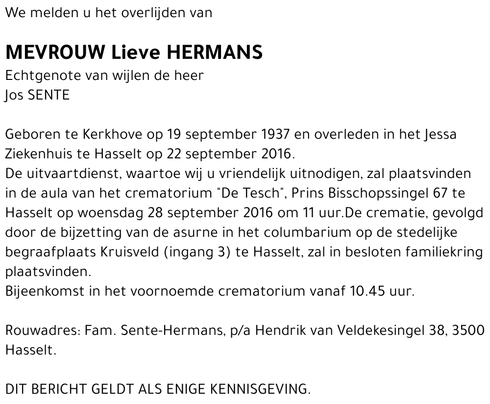 Lieve Hermans