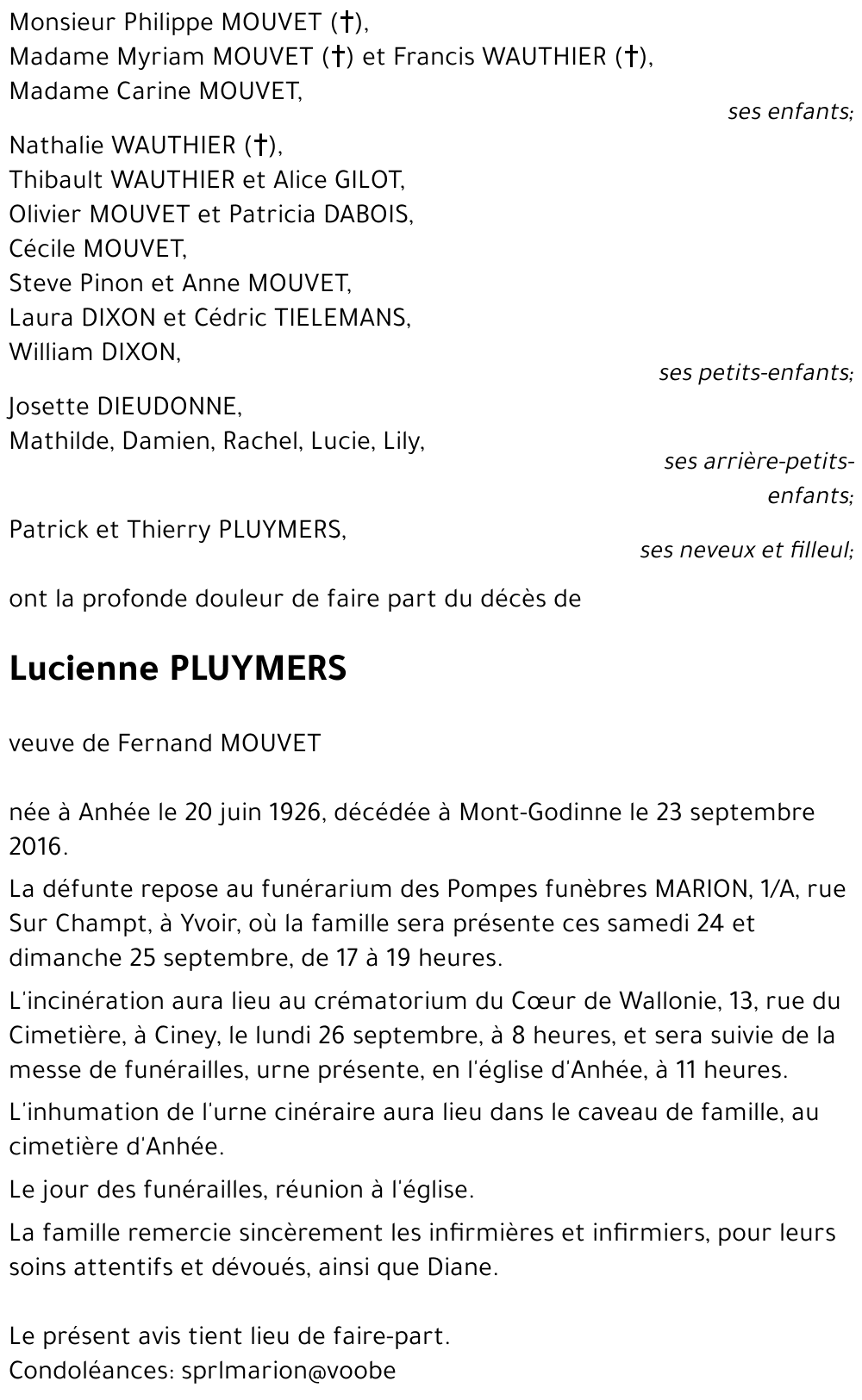 Lucienne PLUYMERS