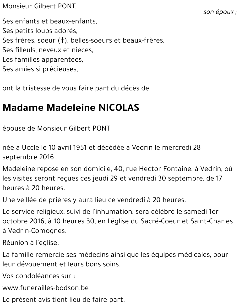 Madeleine NICOLAS