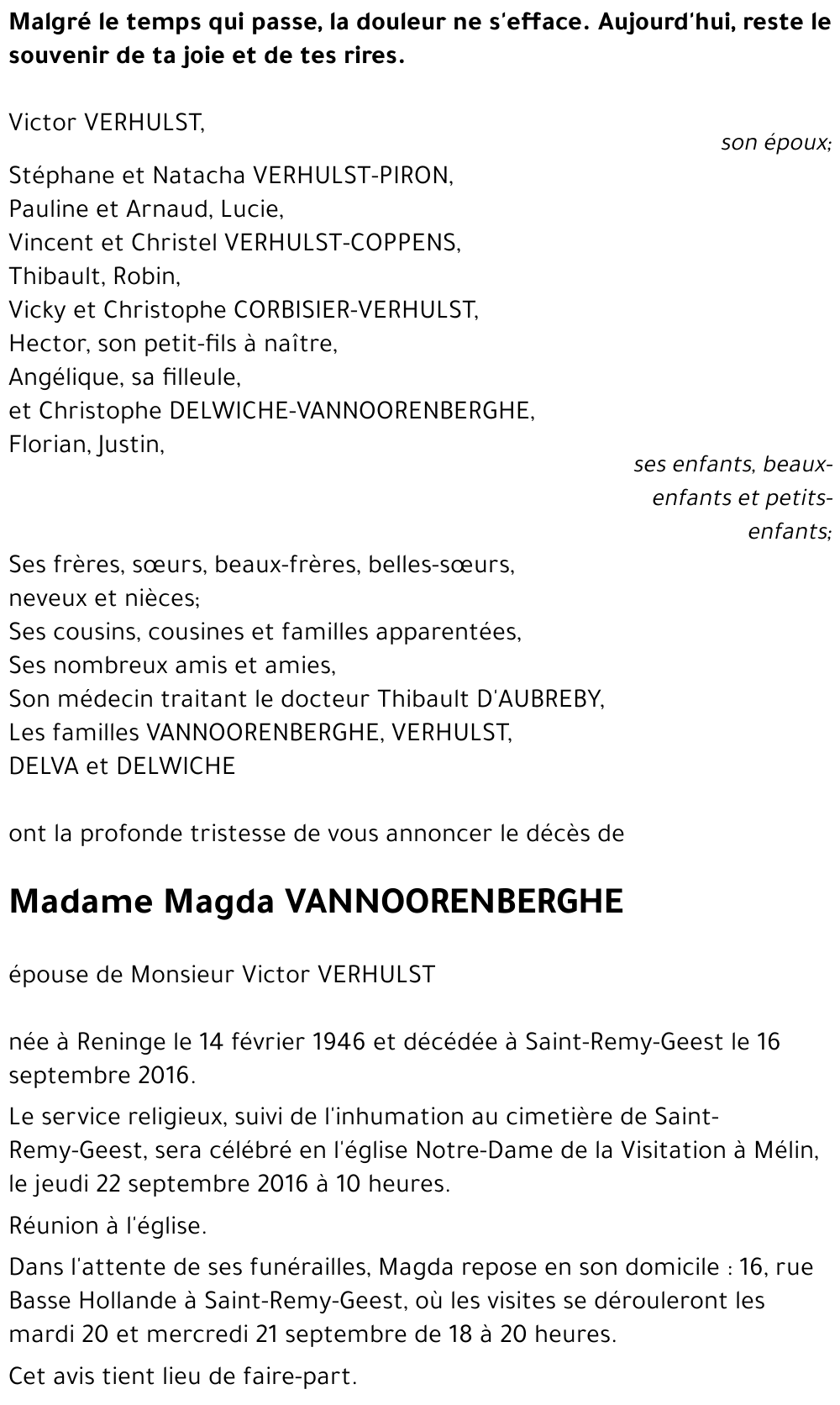 Magda VANNOORENBERGHE