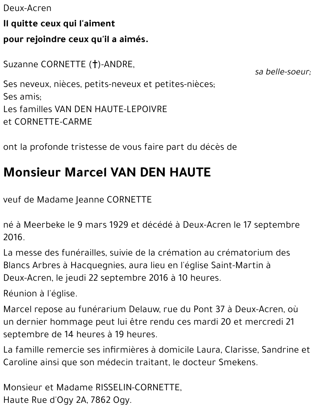 Marcel VAN DEN HAUTE