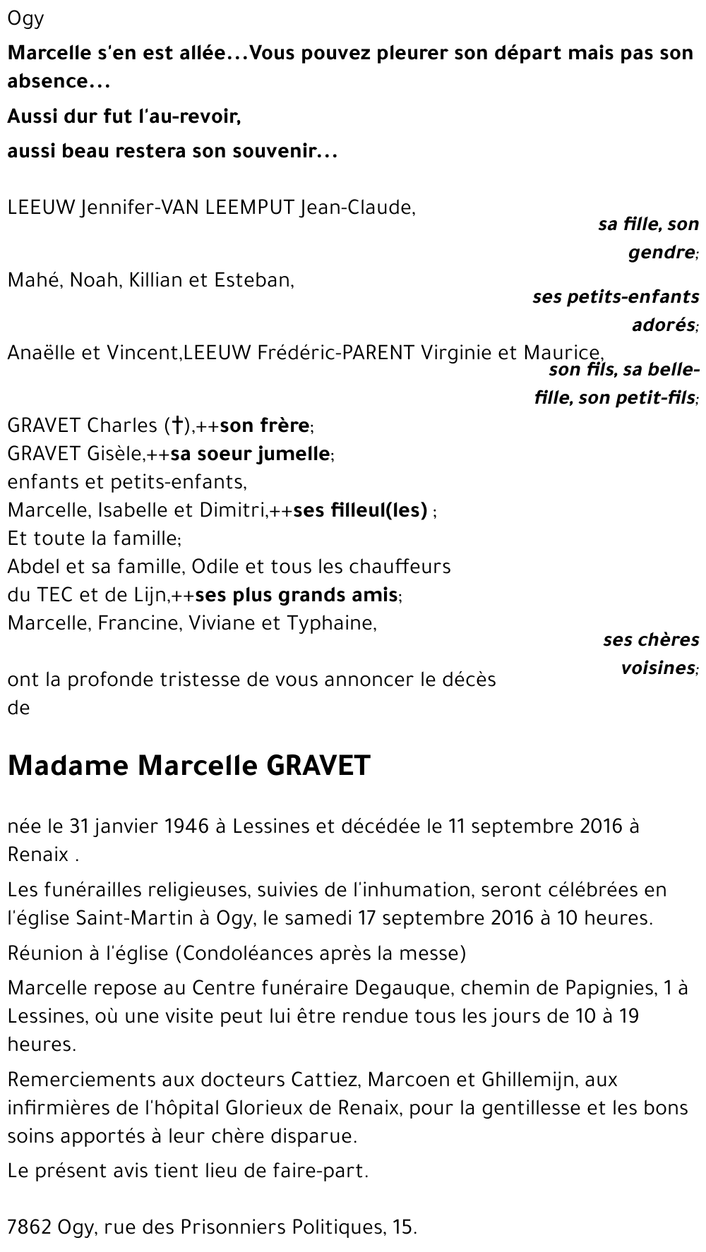 Marcelle GRAVET