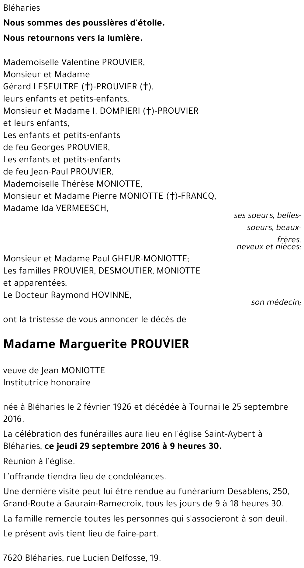 Marguerite PROUVIER
