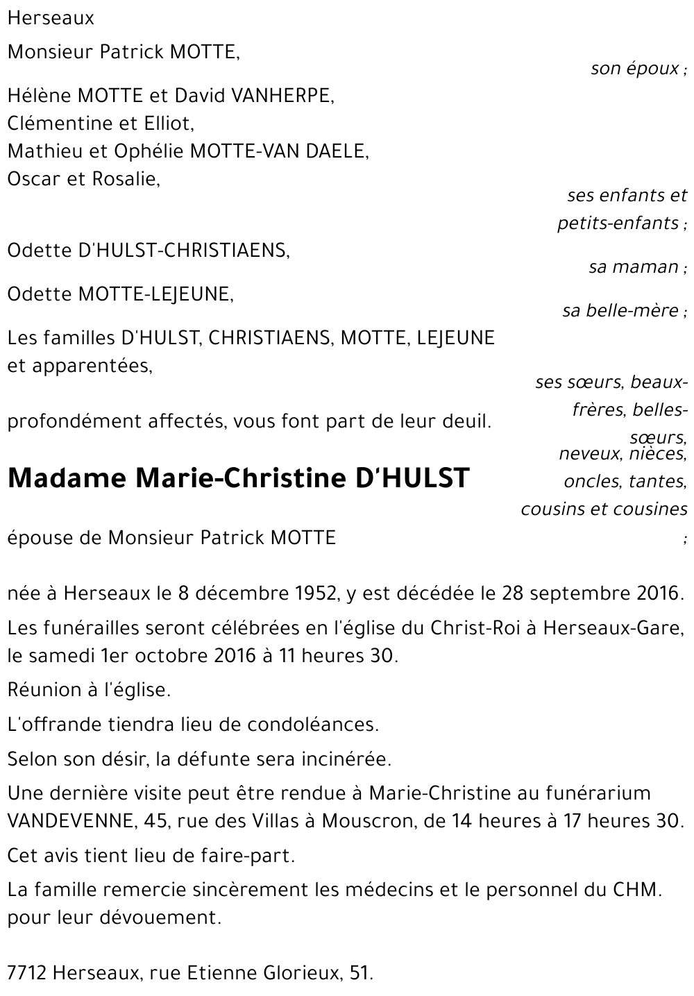Marie-Christine D'HULST