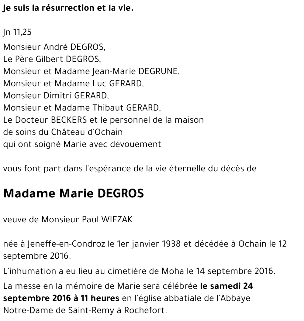Marie DEGROS
