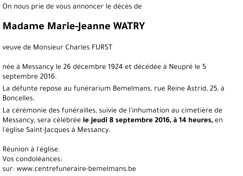 Marie-Jeanne WATRY