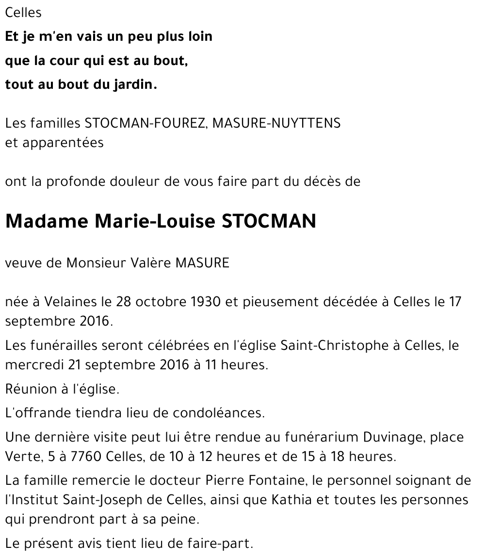 Marie-Louise STOCMAN