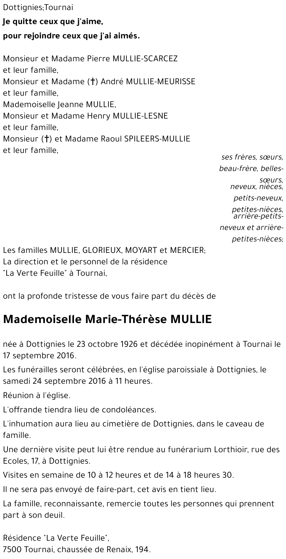 Marie-Thérèse MULLIE