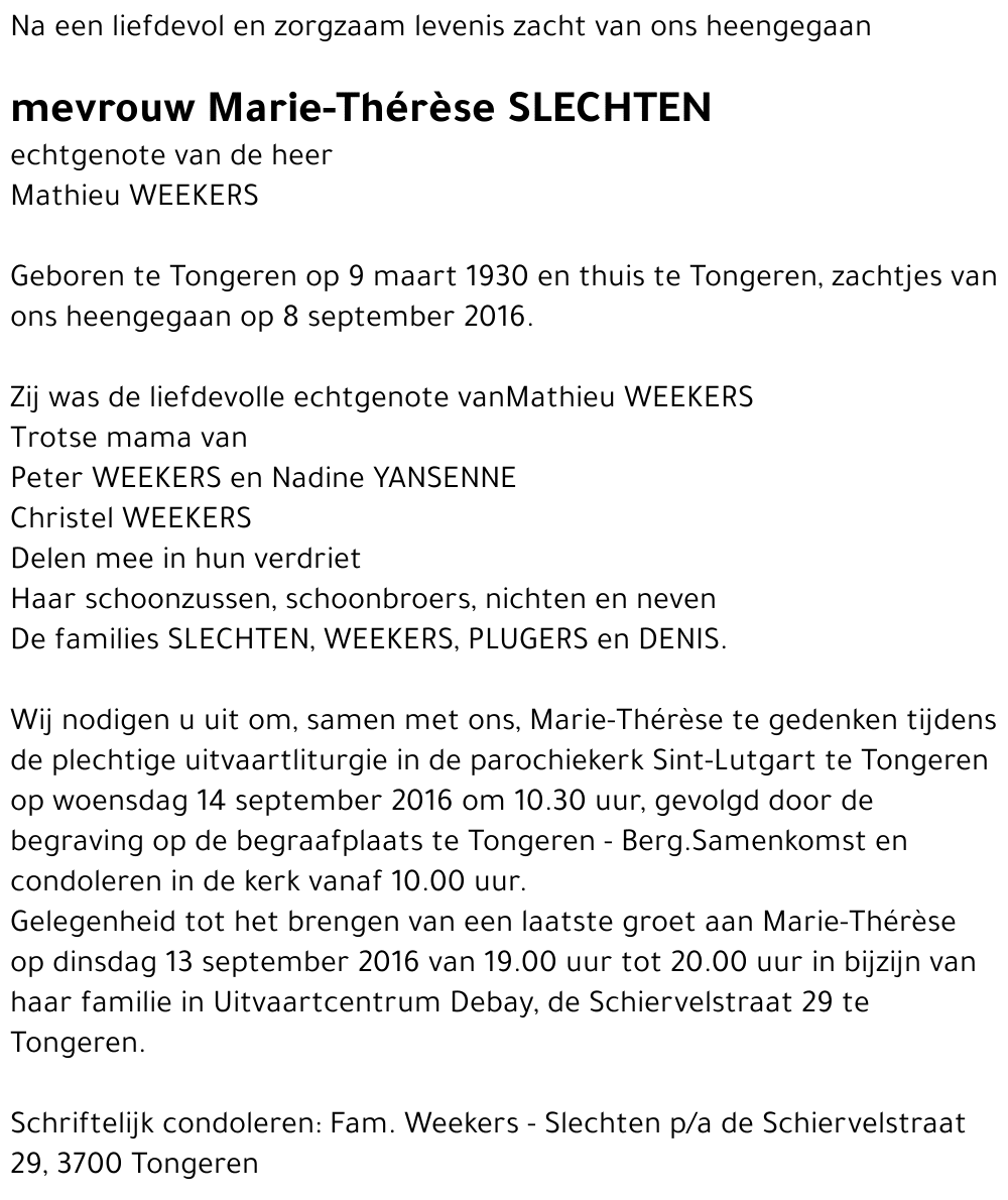 Marie-Thérèse SLECHTEN