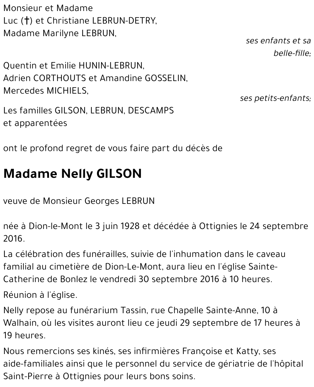 Nelly GILSON