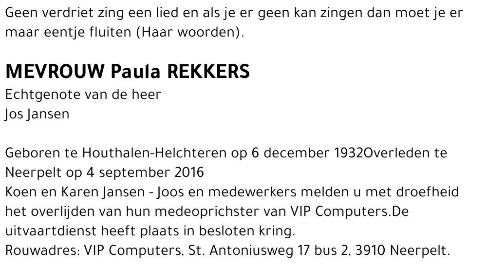 Paula Rekkers
