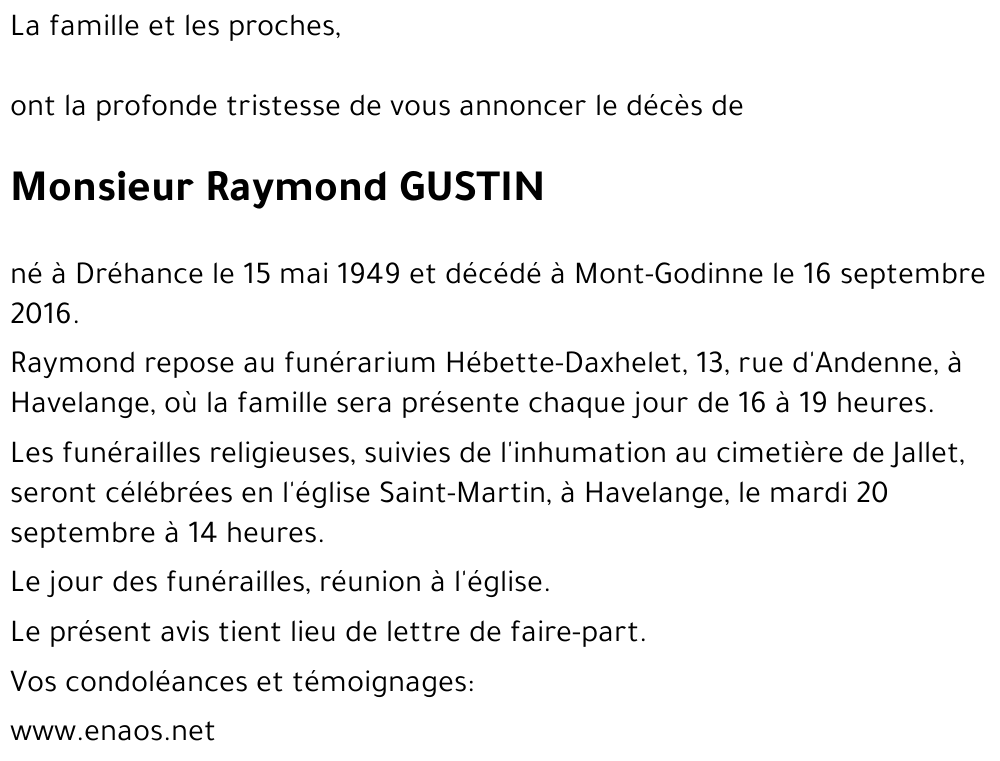 Raymond GUSTIN