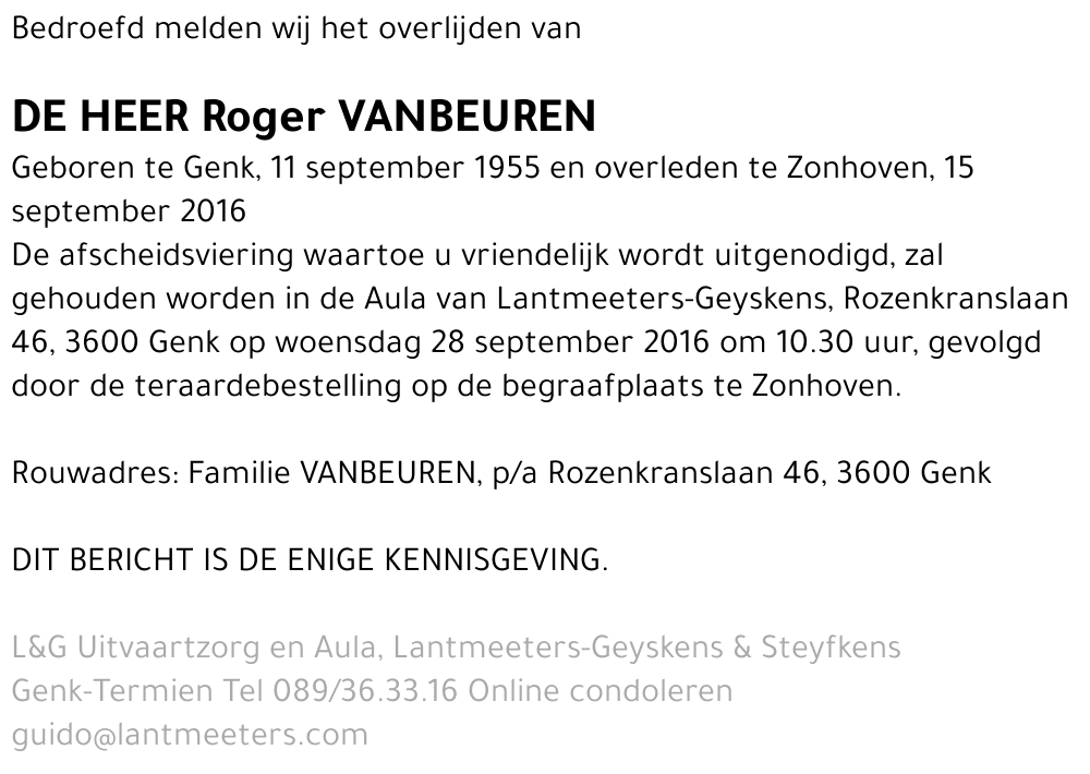 Roger VANBEUREN