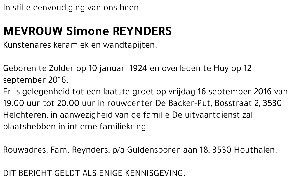 Simone REYNDERS